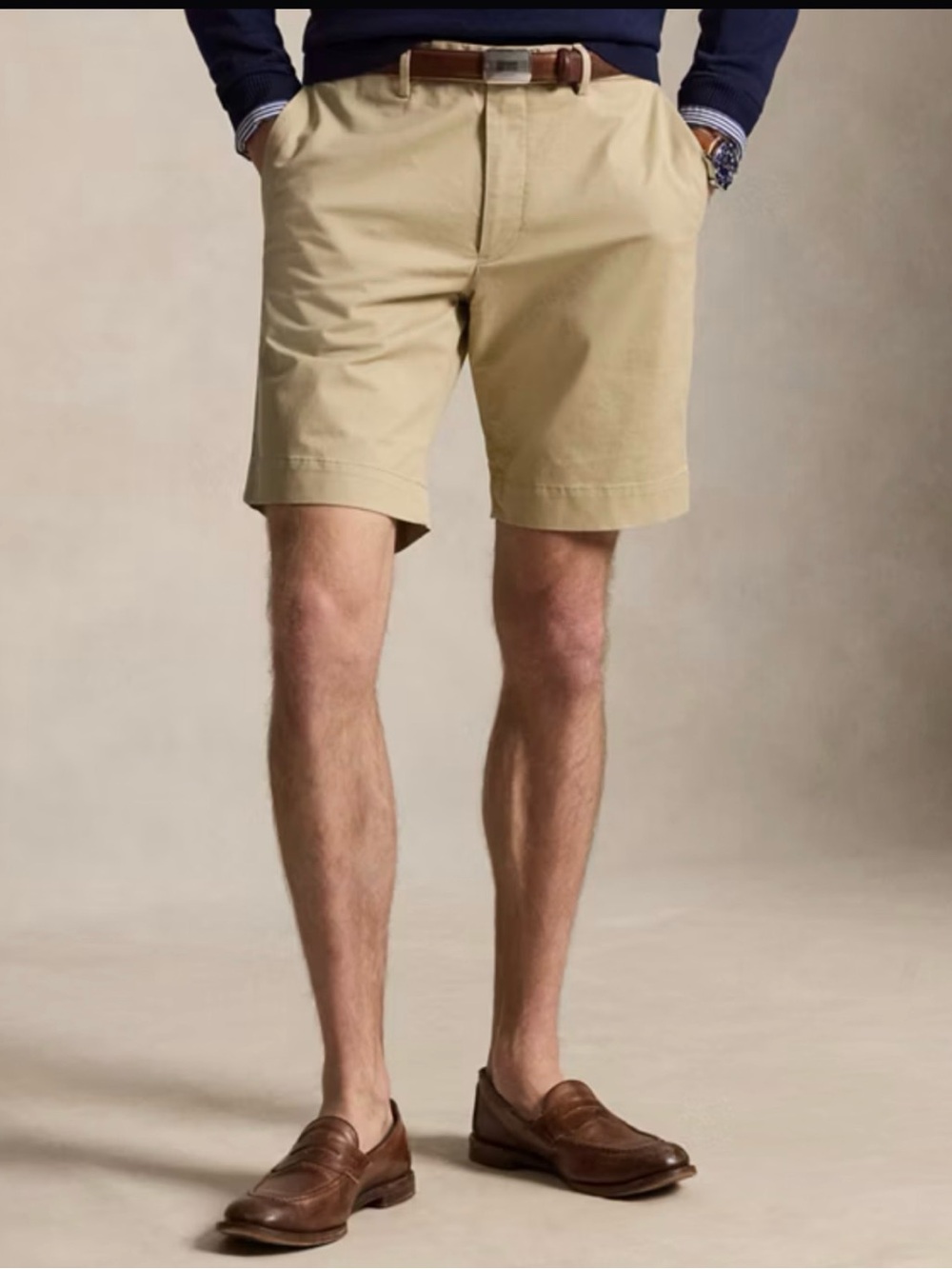 Classic Men's Khaki Cotton Shorts